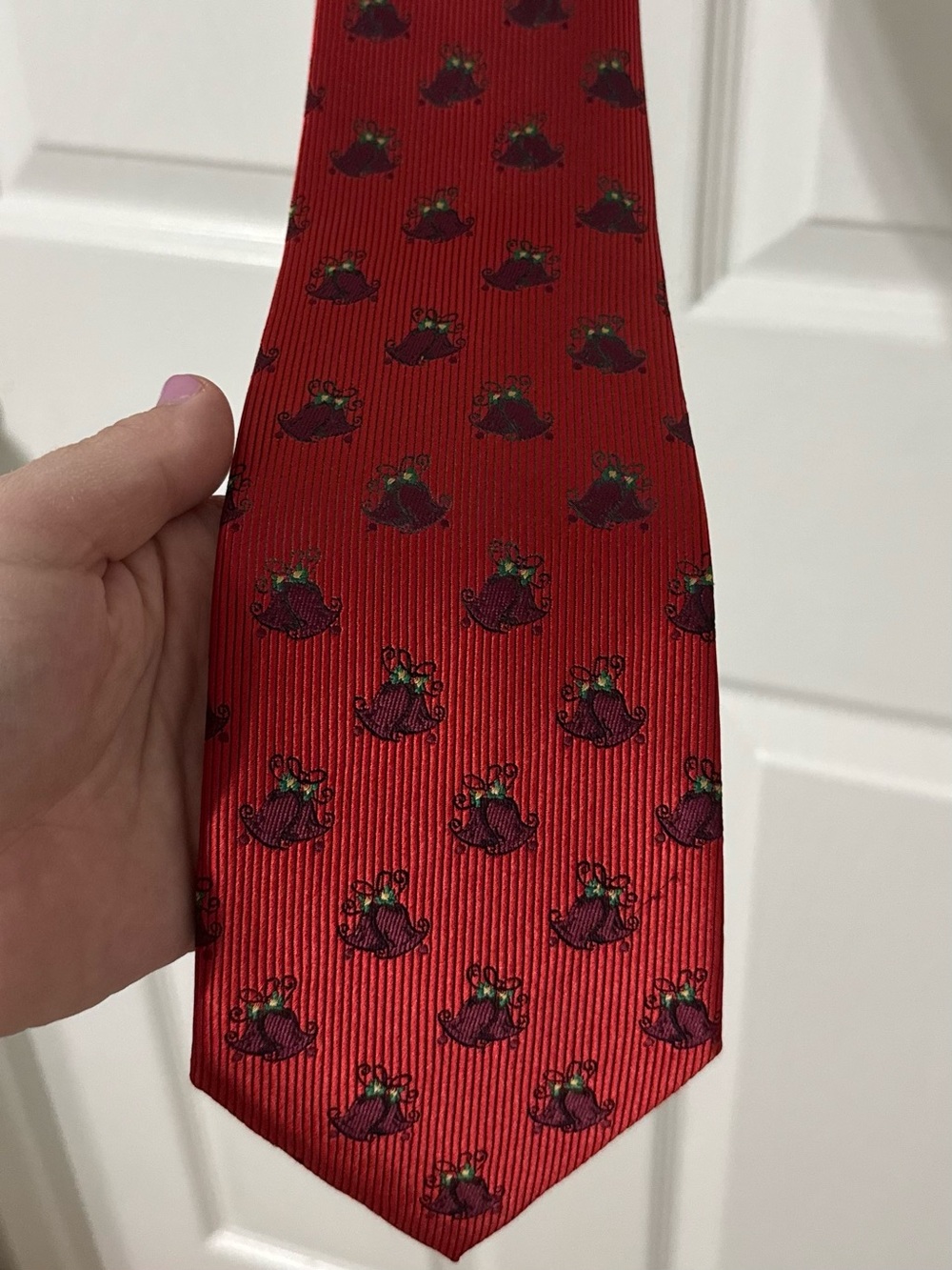 NWT John Ashford Red Novelty Christmas Holiday Print Tie